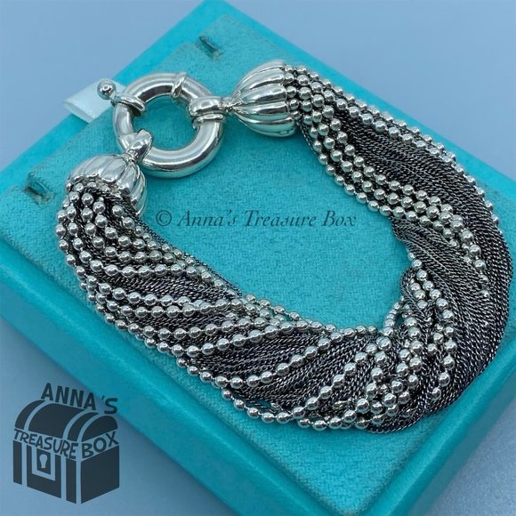 Tiffany & Co. Multi-strand Torsade 8” Bracelet + Receipt (pouch)